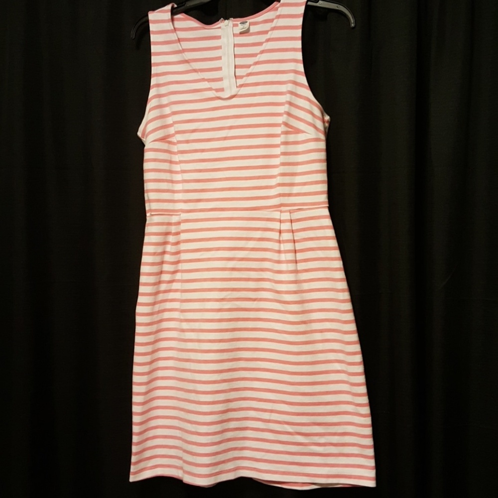 Pink and white striped dress